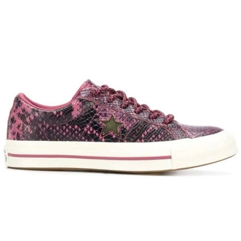 Converse One Star snakeskin reptile burgundy OX vintage wine M 7.5 W 9.5 unisex